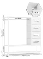 Open kledingrek met 4 lades en metalen frame met haken, Huis en Inrichting, Verzenden, Nieuw