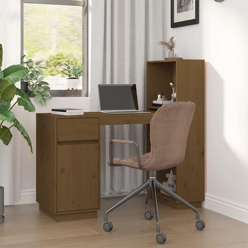 vidaXL Bureau 110x53x117 cm massief grenenhout honingbruin, Huis en Inrichting, Bureaus, Nieuw, Verzenden