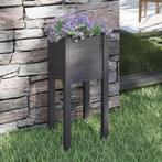 vidaXL Plantenbak 31x31x70 cm massief grenenhout grijs, Tuin en Terras, Bloembakken en Plantenbakken, Verzenden, Minder dan 60 cm