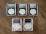 Verenigde Staten. 1 Dollar 3x NGC MS60 + 2x MS70/ Lot of 5, Postzegels en Munten, Munten | Europa | Niet-Euromunten