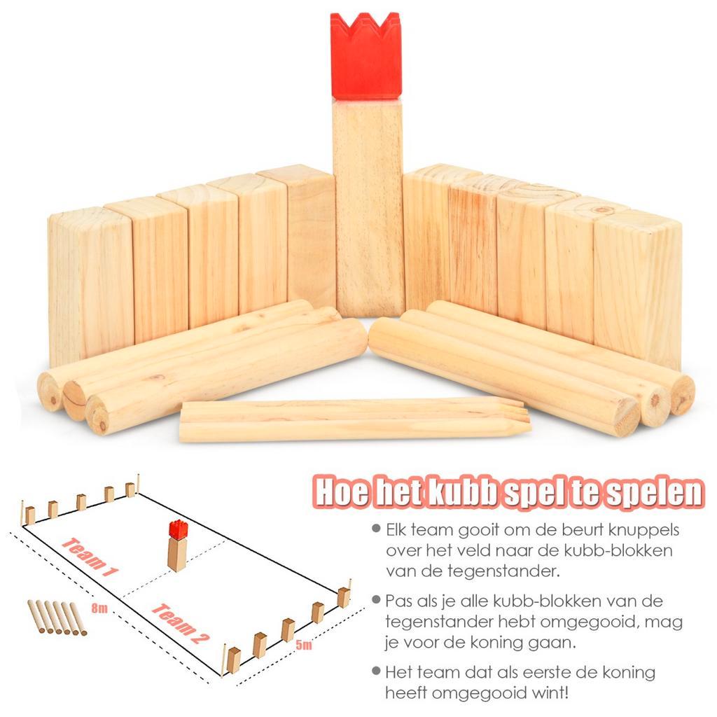 ≥ Kubb Spel Set houten gooien spel voor kinderen volwasse — Speelgoed | | Speeltoestellen —