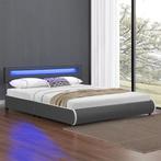 Gestoffeerd Bed Sevilla - 180 x 200 cm - Grijs - LED Verlich, Huis en Inrichting, Slaapkamer | Bedden, Verzenden, Nieuw