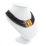 Antieke kralen collier met gouden sier slot | 36,5 cm, Sieraden, Tassen en Uiterlijk, Kettingen, Gebruikt, Overige kleuren, Ophalen of Verzenden