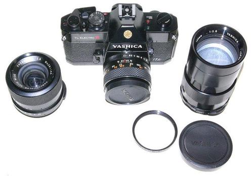 Yashica TL ELECTRO X  ITS met 3 objectieven Analoge camera, Audio, Tv en Foto, Fotocamera's Analoog