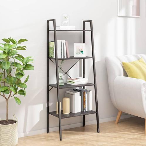 vidaXL Opbergmeubel met 4 schappen 56x35x140 cm zwart, Huis en Inrichting, Kasten | Boekenkasten, 25 tot 50 cm, Nieuw, Overige houtsoorten