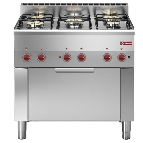 Gasfornuis 5 Branders En Elektrische Convectie-oven GN 1/1, Zakelijke goederen, Horeca | Keukenapparatuur, Nieuw in verpakking