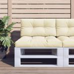 vidaXL Palletkussens 2 st stof crèmekleurig, Huis en Inrichting, Woonaccessoires | Kussens, Verzenden, Nieuw