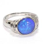 Ring - 14 karaat Witgoud - 2.80ct. tw. Opaal - Gratis, Sieraden, Tassen en Uiterlijk, Nieuw