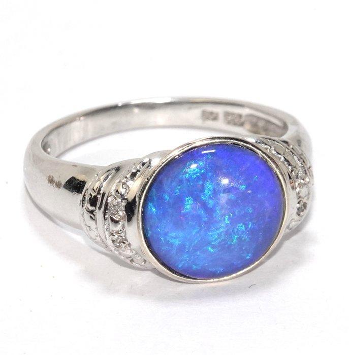 Ring - 14 karaat Witgoud - 2.80ct. tw. Opaal - Gratis, Sieraden, Tassen en Uiterlijk, Ringen