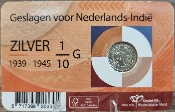 Nederland. 2025 Coincard 1/10 Gulden, Ned. Indie jaar 1941P, Postzegels en Munten, Munten | Nederland