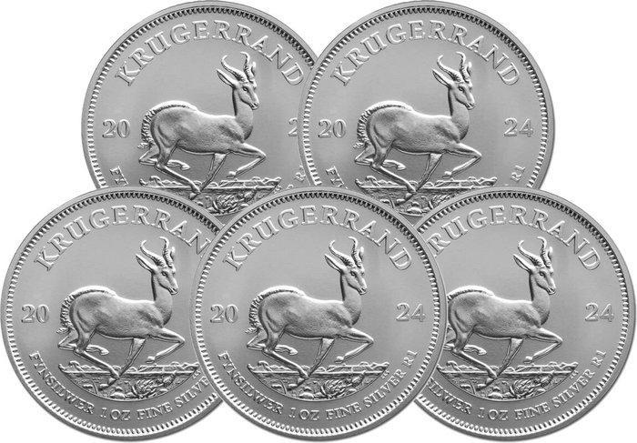 5 Troy Ounce - Zilver .999 - Krugerrand 2024 - 155,5 gram -, Postzegels en Munten, Edelmetalen en Baren