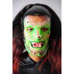 Groene heksen masker doorzichtig - Halloween maskers, Nieuw, Ophalen of Verzenden