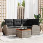vidaXL Tuin Sofa Set 5 pcs Grijs Poly riet, Tuin en Terras, Verzenden, Nieuw, Rotan