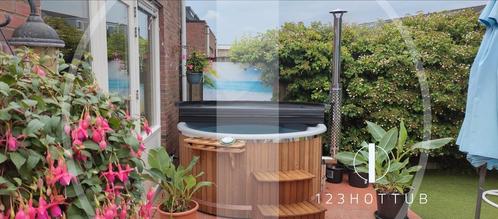 123HOTTUB | geisoleerd | Thermowood | hot tub | hottub, Tuin en Terras, Bubbelbaden en Hottubs, Nieuw, Trap, Vast, Ophalen of Verzenden
