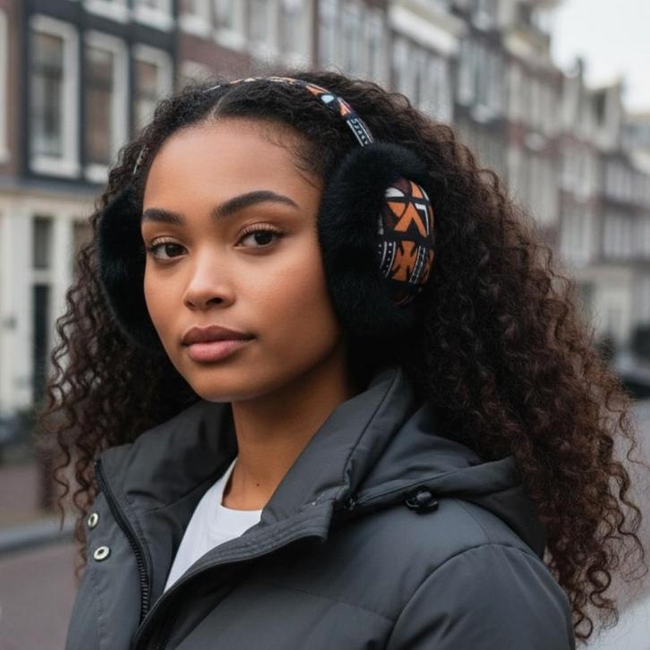 Afrikaanse Print Oorwarmers / Earmuffs - Inklapbaar Wintermo, Hobby en Vrije tijd, Stoffen en Lappen, Nieuw, Ophalen of Verzenden