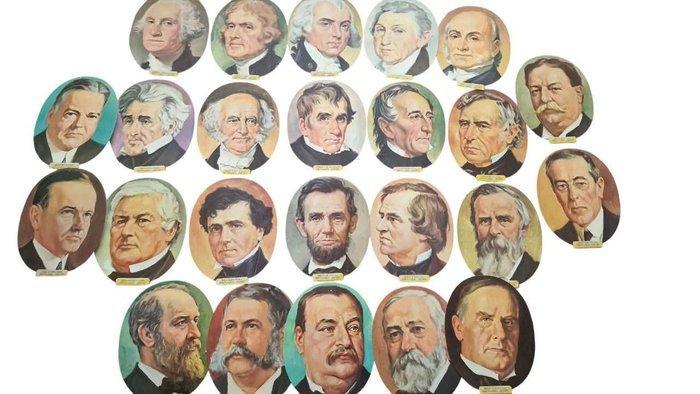 FACE PAPER WALL DECORATION VINTAGE - Président U.S.A., Antiek en Kunst, Curiosa en Brocante