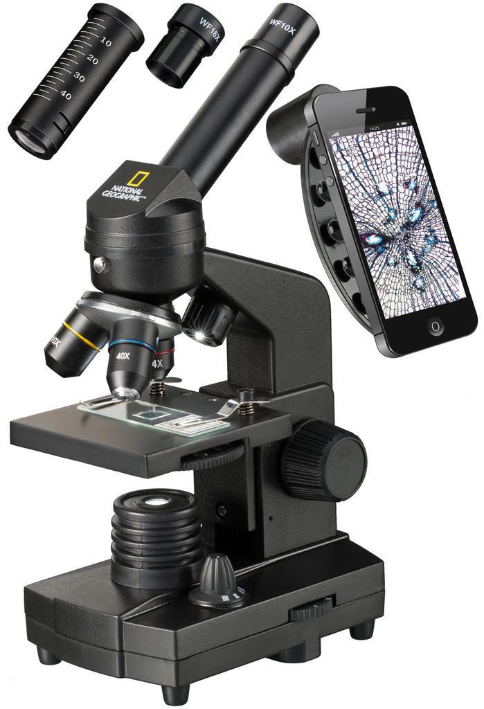 National Geographic Microscoop 40x-1280x met smartphone...., Audio, Tv en Foto, Optische apparatuur | Microscopen, Biologische microscoop