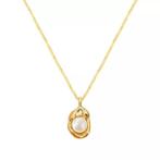 Minimalistische ketting met pareltje en roestvrij staal,, Sieraden, Tassen en Uiterlijk, Armbanden, Nieuw