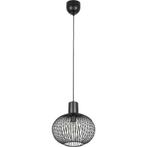 Zwarte Metalen LED Hanglamp Trion Alia - 33cm, E27, 1-lichts, Ophalen of Verzenden, Nieuw