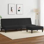 vidaXL 2-delige Loungeset fluweel zwart, Verzenden, Nieuw, Vierpersoons of meer, Stof