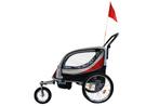Fietskar kind - buggy - 2-zits - met schokbreker - rood, Fietsen en Brommers, Fietsaccessoires | Aanhangers en Karren, Ophalen of Verzenden