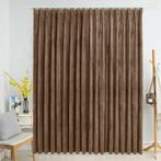 vidaXL Gordijn verduisterend met haken 290x245 cm fluweel, Verzenden, Nieuw, Beige