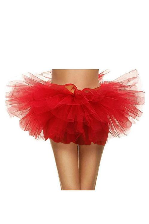 Korte Tutu Rood Tule Rokje 116 122 128 134 140 146 152 Rode, Kinderen en Baby's, Carnavalskleding en Verkleedspullen, Meisje, Nieuw