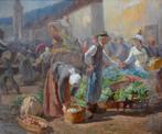 Paul Descelles (1851-1915) - Marché à Saint-Dié des Vosges