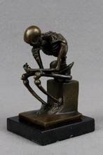 sculptuur, Skeleton Thinker - 15 cm - Gepatineerd brons, Antiek en Kunst
