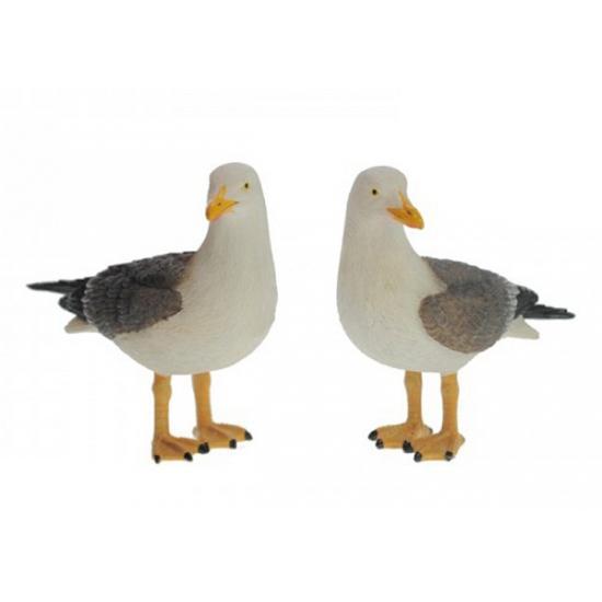 Zeemeeuw staand van 15 cm polystone - Decoratie vogels, Huis en Inrichting, Woonaccessoires | Overige, Ophalen of Verzenden