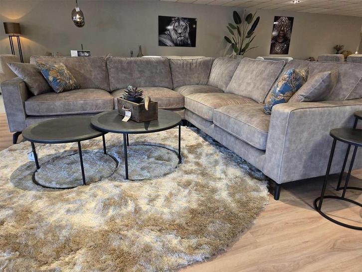 Hoekbank Willem microvezelstof 293 x 273cm, Huis en Inrichting, Banken | Complete zithoeken, Nieuw, Leer, Stof