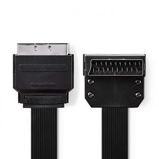 SCART kabel | Nedis | 2 meter (90° hoek, Vernikkeld), Audio, Tv en Foto, Audiokabels en Televisiekabels, Nieuw, Verzenden