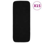 vidaXL Trapmatten 15 st anti-slip rechthoekig 60x25 cm zwart, Verzenden, Nieuw