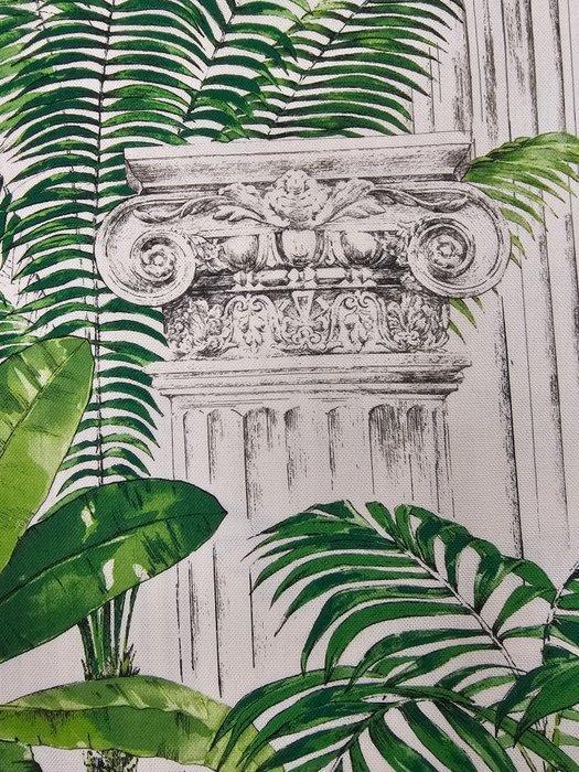 Exclusieve stof met oude zuilen en palmen - Klassiek ontwerp, Antiek en Kunst, Antiek | Kleden en Textiel