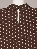 Top Blouson Stippen Bruin, damestop met lange mouwen, Kleding | Dames, Tops, Verzenden, Nieuw