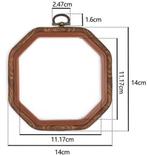 Brocante houten borduurring octagon met stelschroef 14x14 cm, Hobby en Vrije tijd, Knutselen, Ophalen of Verzenden, Nieuw