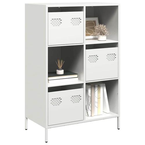vidaXL buffetkast 68x39x103,5 cm staal wit, Huis en Inrichting, Kasten | Buffetkasten, Nieuw, Metaal, Verzenden