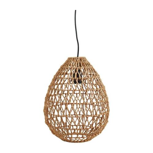 Hanglamp geweven geknoopt - naturel - Ø25x38 cm, Huis en Inrichting, Lampen | Hanglampen, Verzenden