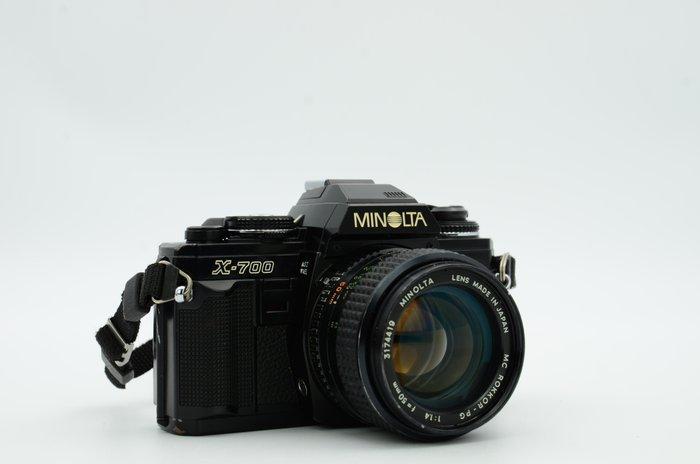 Minolta X-700 + MD 1.7/50mm + MC Rokkor-PG 1.4/50mm + Winder, Audio, Tv en Foto, Fotocamera's Analoog