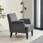 [en.casa] Fauteuil Diespeck 82x78,5x75 cm donkergrijs en zwa, Huis en Inrichting, Verzenden, Nieuw