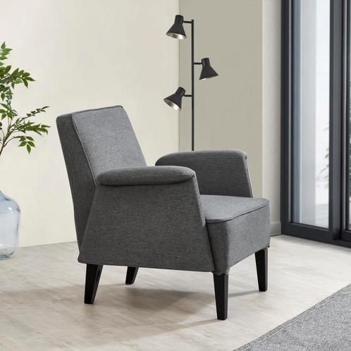 [en.casa] Fauteuil Diespeck 82x78,5x75 cm donkergrijs en zwa, Huis en Inrichting, Fauteuils, Verzenden