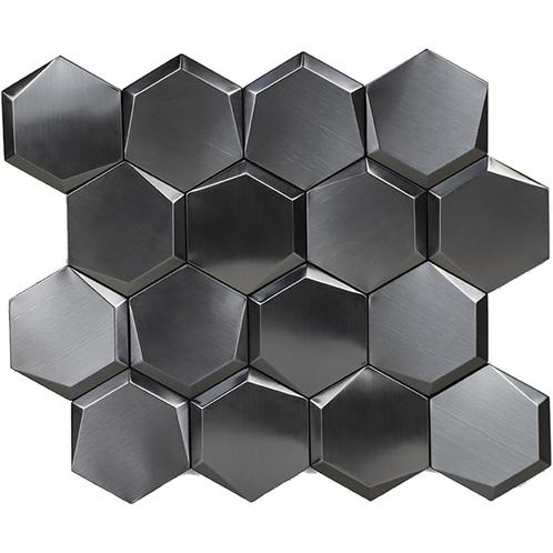 Zelfklevende 3D Tegel Cubi Metal, Huis en Inrichting, Woonaccessoires | Wanddecoraties, Nieuw, Ophalen of Verzenden