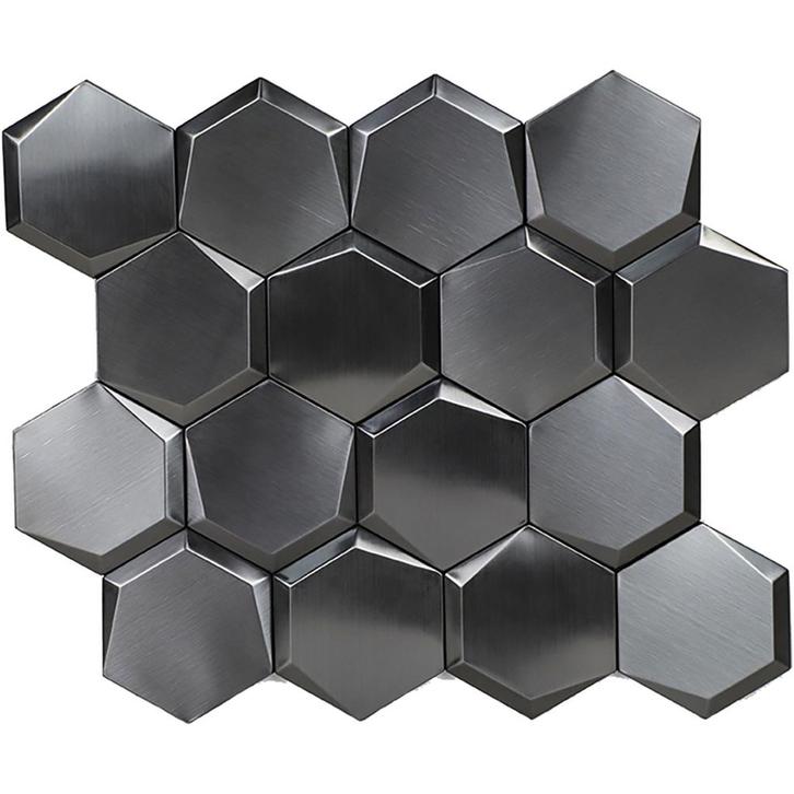 Zelfklevende 3D Tegel Cubi Metal, Huis en Inrichting, Woonaccessoires | Wanddecoraties, Nieuw, Ophalen of Verzenden