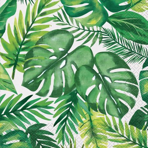 Servetten Palmblad Tropical 33cm 16st, Hobby en Vrije tijd, Feestartikelen, Nieuw, Verzenden