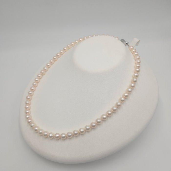 Zonder Minimumprijs - Halsketting Zilver Parel - Akoya 7.0mm, Sieraden, Tassen en Uiterlijk, Kettingen
