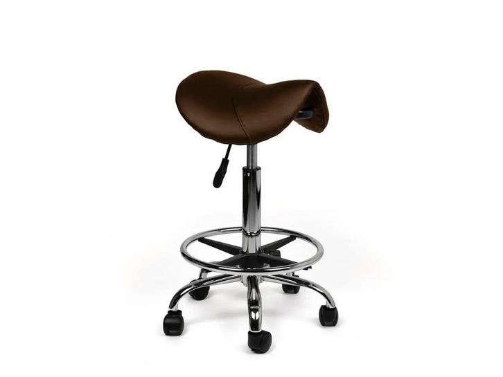 Zadelkruk Bruin - Standaard Zithoogte met Voetsteun, Huis en Inrichting, Krukjes, Nieuw, In hoogte verstelbaar, Kunststof