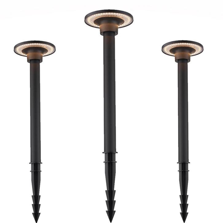 Shuttle Tuinlamp LED Spike Zwart set van 3 Tuinverlichting, Tuin en Terras, Buitenverlichting, Verzenden