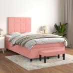 vidaXL Boxspring met matras fluweel roze 120x200 cm, Verzenden, Nieuw, Twijfelaar, 120 cm