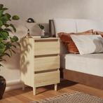 vidaXL Nachtkastje met houten poten 40x35x69 cm sonoma, Minder dan 45 cm, Verzenden, Nieuw, 55 tot 70 cm
