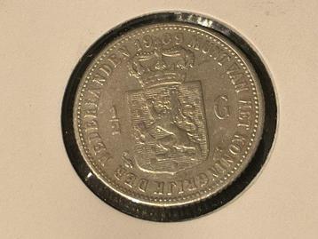 Nederland. Wilhelmina. 1/2 Gulden 1909 (zeldzaam) (Zonder beschikbaar voor biedingen